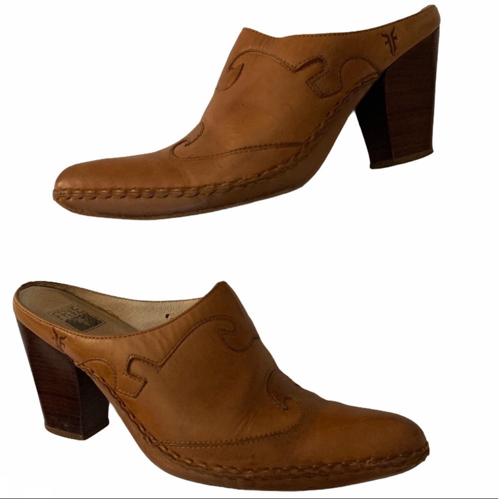 Frye Phoenix Leather Mules Size 6.5